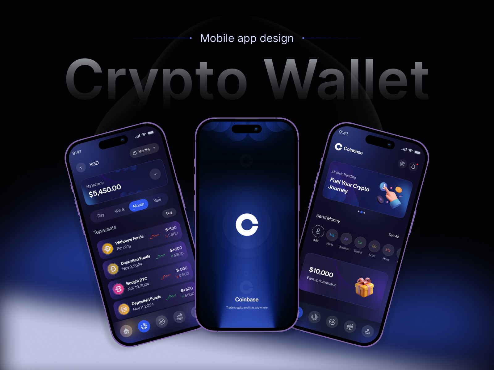 Example of Crypto Mobile App Design – (15 Screens)