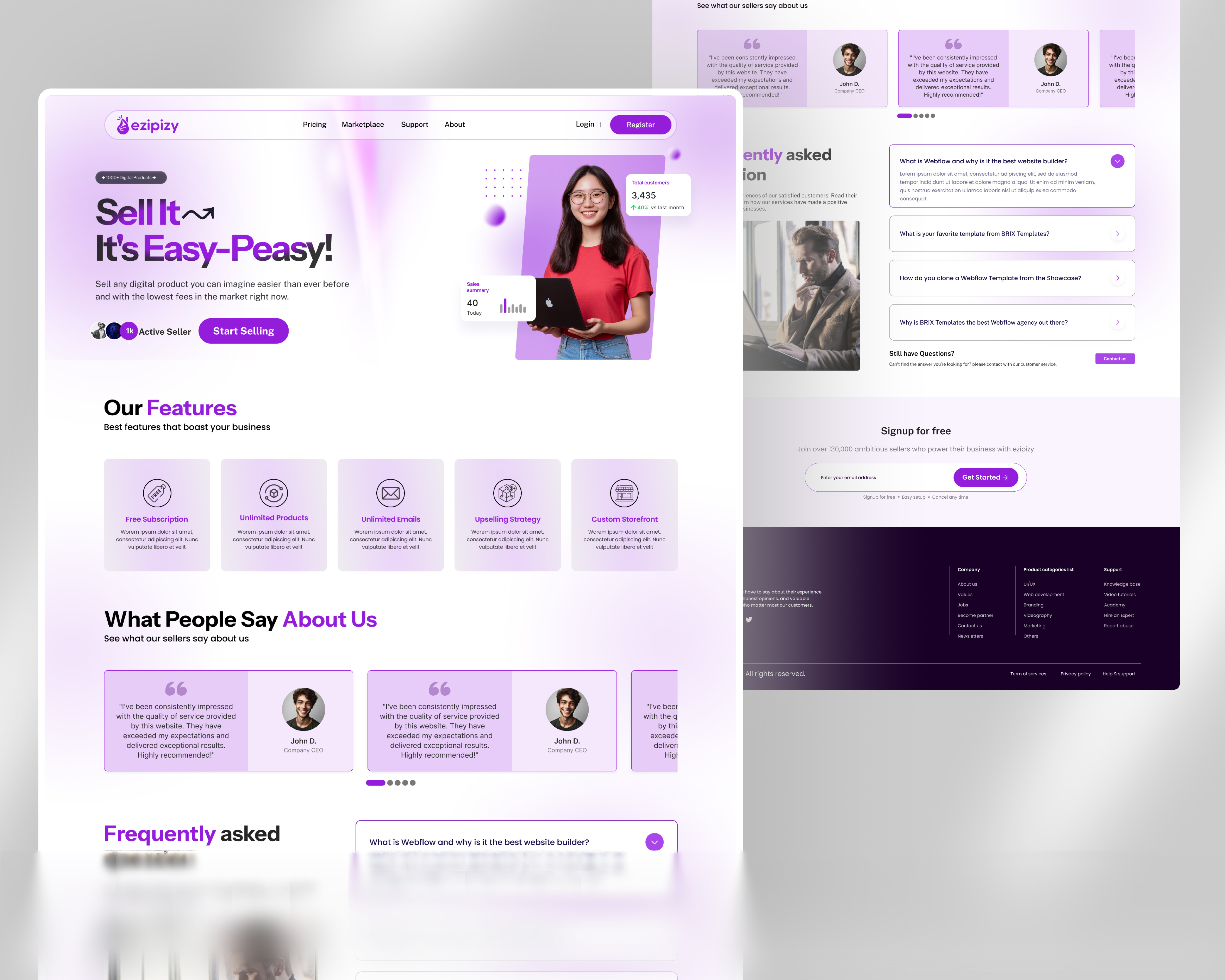 Bringing ideas to life with this clean and modern Digital Market clean minimalist design digital marketplace e commerce website fashion fintech innovative web design landing page minimalist design modern ui online marketplace responsive design tech startup ui design ux design web design