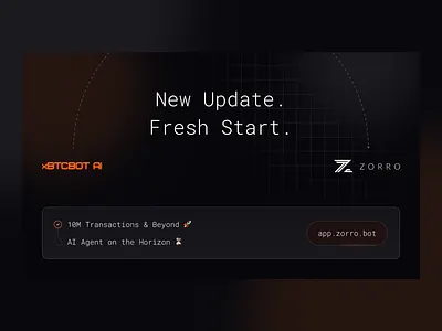 Zorro - Rebrand Announcement ai ai agent announcement blockchain branding brc20 btc logo rebrand runes social media social media post trading trading bot ui ui design ux ux design web app web app design
