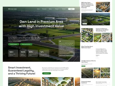 Home Page - Bgb Urban Oasis agriculture fintech house area housing investment landing page landing page design plots real estate ui design ui ux ux research web design