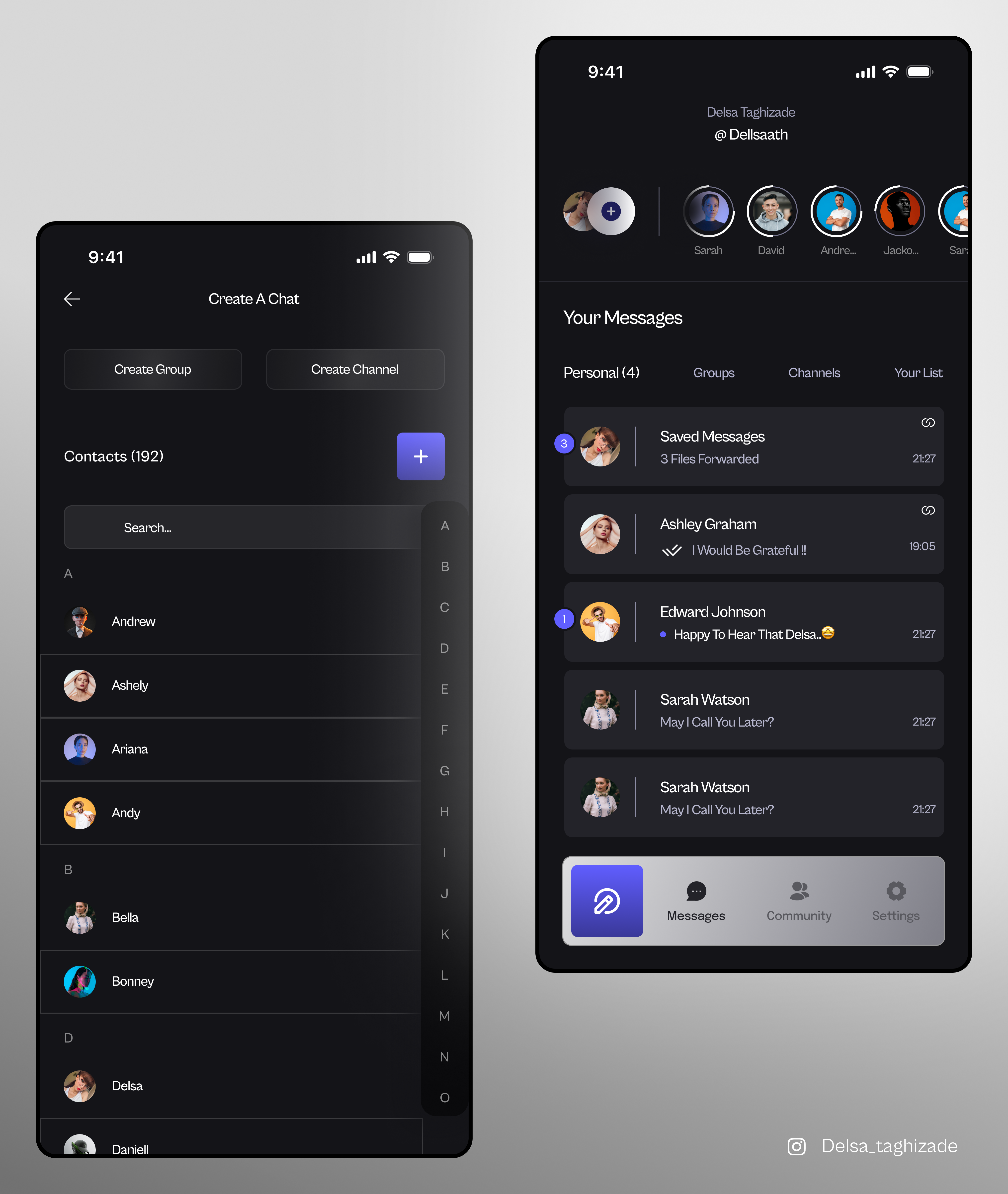 Messanger App Ui Design 💬💥 adobexd appdesign application darkmode figma homepage messanger minimal mobileapp productdesign productdesigner ui uidesign uiux ux uxdesign websitedesign