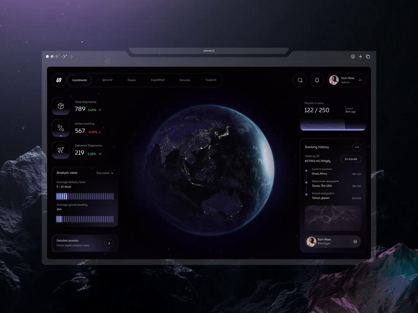 Example of Logistic Company Dashboard