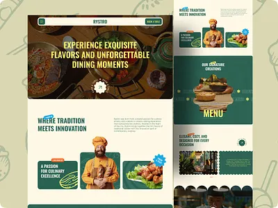 Rystro- Restaurant Website design food landing page restaurant ui ux web design webpage website
