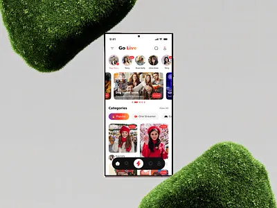 Make Friends and Live Streaming Mobile App android app ui app design app ui connect people friends live streaming app make friends mobile app social app ui stream ui ux video chat app web design