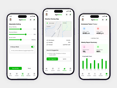 AgroDrone Mobile App Design app branding dailyui design drone drone app farmer graphic design illustration logo mobile app task manage ui ux web webdesigner