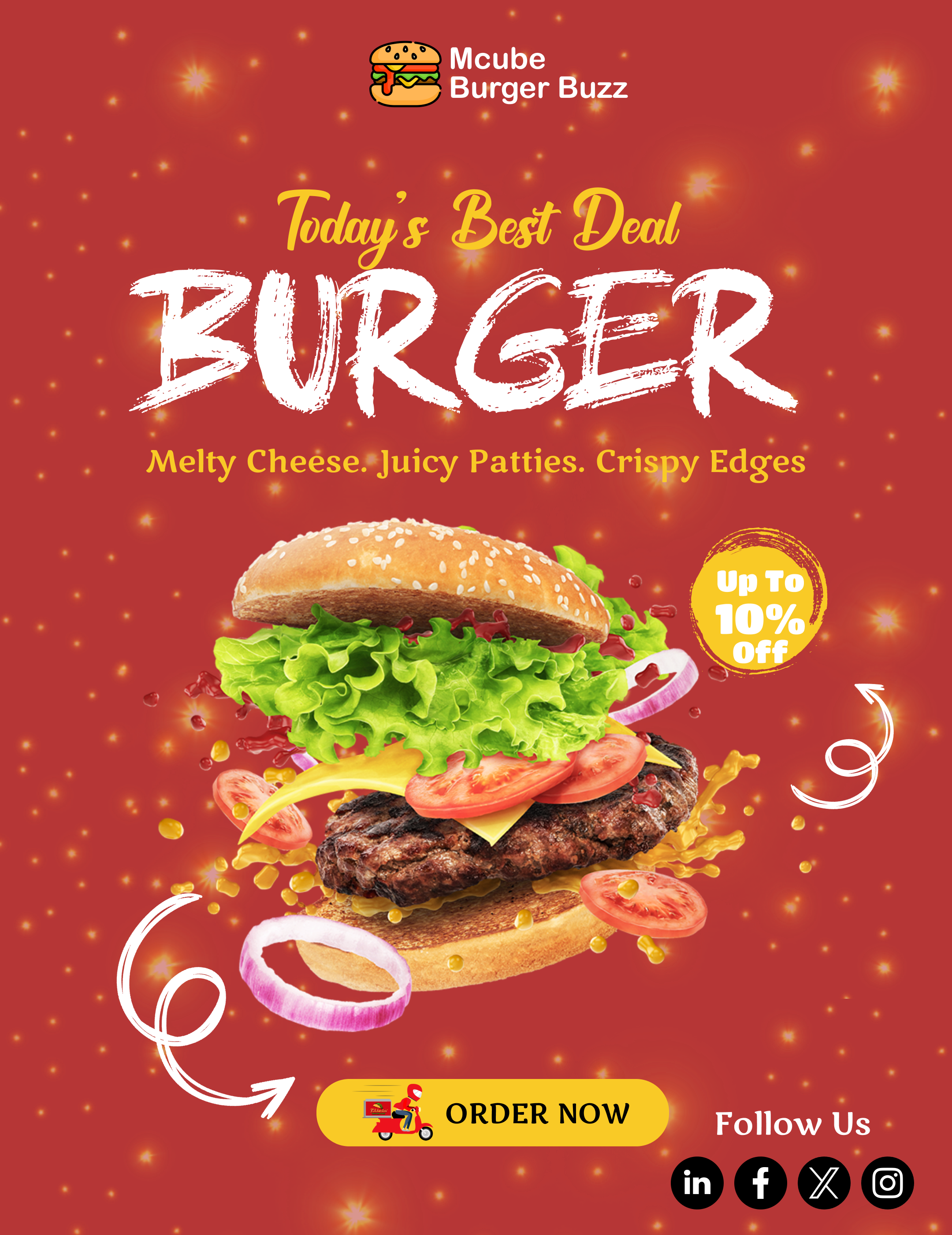 Burger Poster Design 3d animation bold design branding design figma graphic design illustration logo ui website