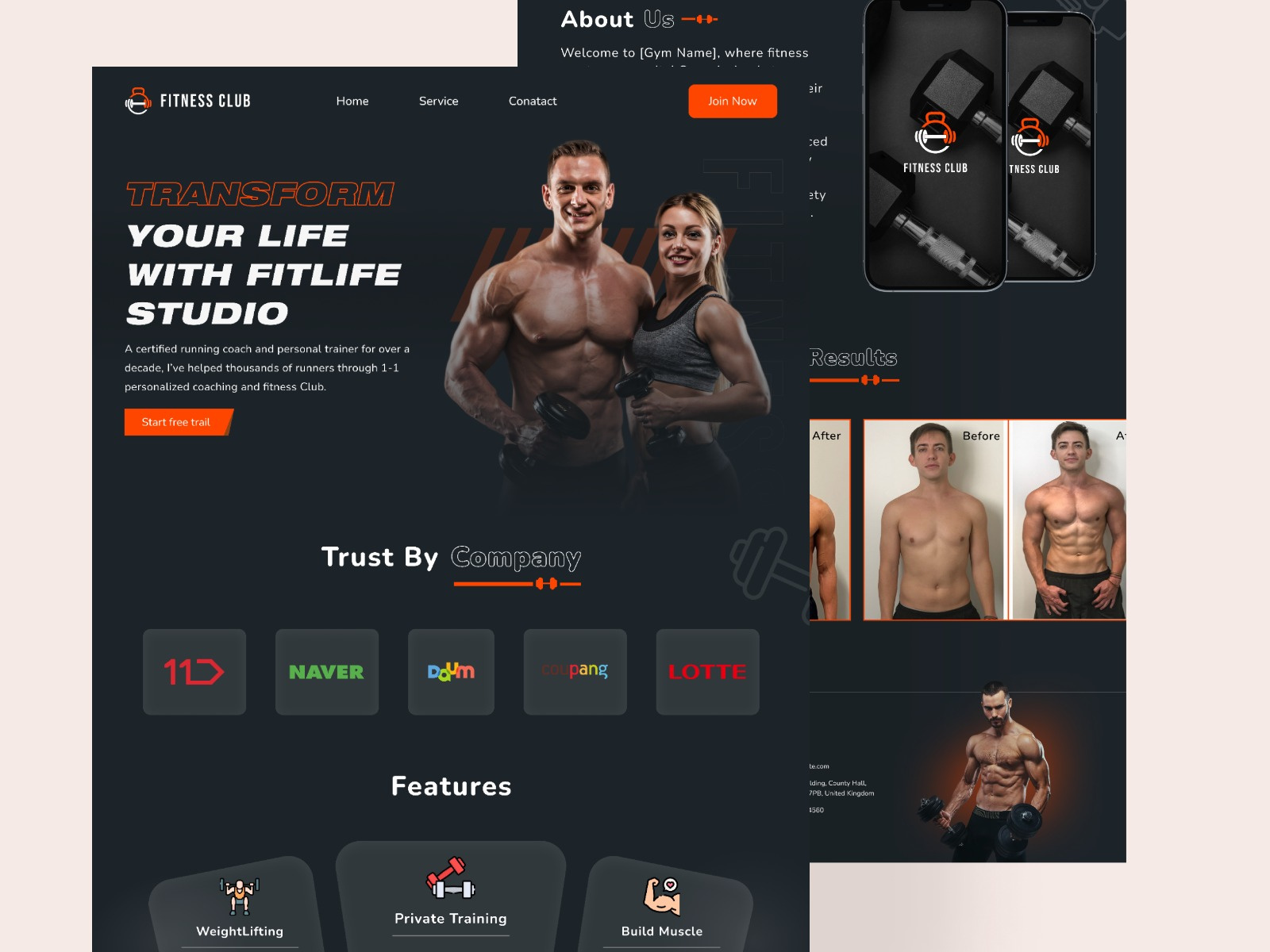 Fitness Club — Redefining Your Fitness Journey Online branding clean ui design design ui illustration mobile app ui ui design uiux website