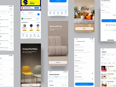 Interior booking app design experience minimal product ui