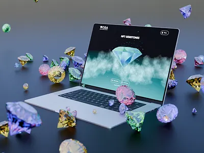 Crypto Gems Alliance NFT 3D Web Showcase 3d 3d model 3d modelling 3d website animation diamonds graphic design immersive web nft tech redux ui
