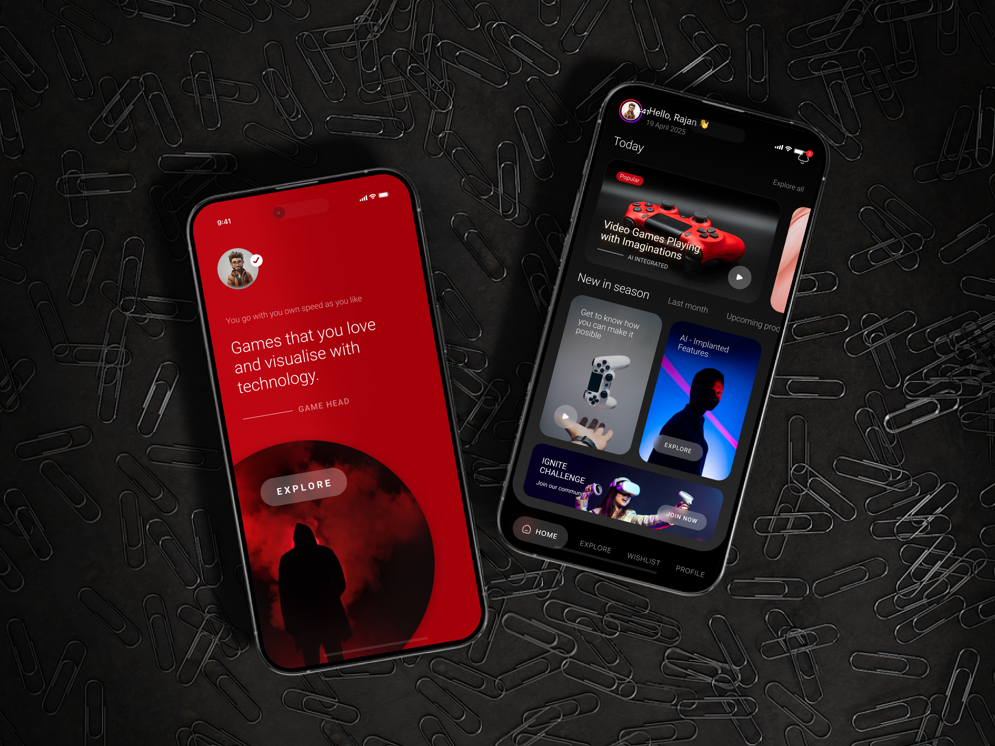 Gaming Mobile App Design actiongaming appdesign appui arvr creativedesign darkmode designconcept designinspiration figmadesign gameaapp mobileapp mobilegame mobileui playstation uidesign uxsolution videogames virtualreality vrgame xbox