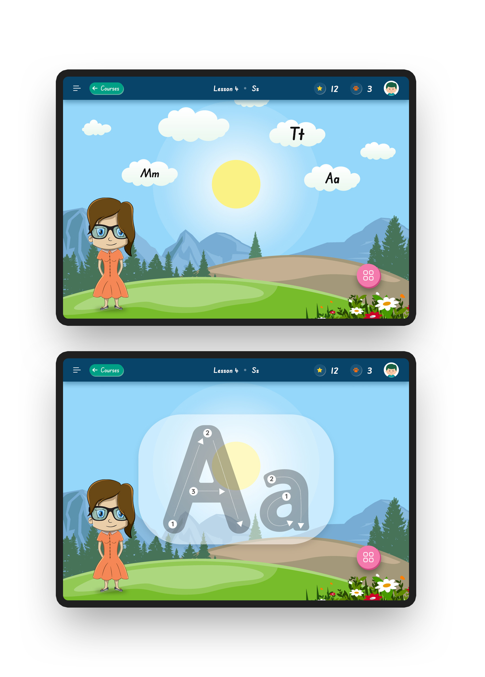 Kid's Education app application education webapp illustration kids application photoshop ui web app