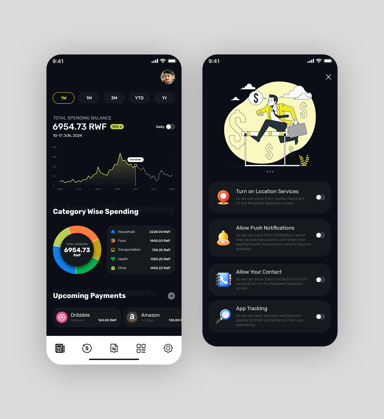 Money saving Application app design dark figma figma design finance mobile app money money savings ui ui design