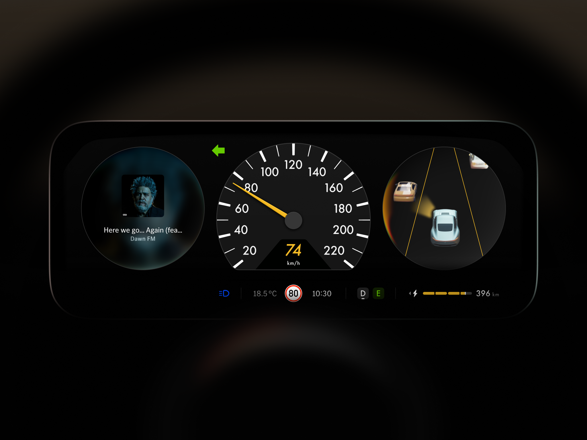 Mercedes-Benz: MB.OS Digital Gauge Cluster automotive ui car interface dashboard design digital cockpit driving experience gauge cluster hmi design interface design lane assist mbos mercedes benz mobility design product design real time feedback speedometer ui ux vehicle ux visual design widgets