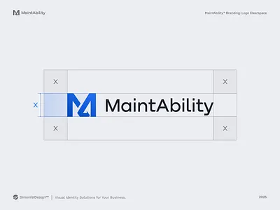 MaintAbility™ Branding: Logo Clearspace brand brand guidelines brand style guide branding clear space clearspace construction design process industrial letter m lettermark logo construction logomark m logo ma maintain maintenance minimal modern monogram