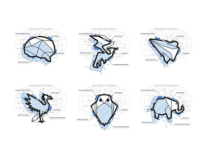Khaoticen Race tracks brain branding crane design dragon elephant f1 fast formula graphic design icon set illustration logo owl paper plane race shape speed track vector