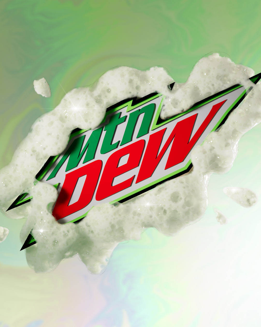 Mtn Dew 3d branding cgi foreal illustration logo typography