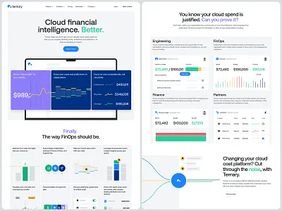 Cloud Financial Homepage Design analytics cloud service dashboard finance fintech homepage landing page responsive web design saas uiux user interface website