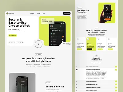 ZenCrypto - Crypto App Landing Page app design crypto cryptocurrency e wallet finance interface design landing page design saas ui uiux website