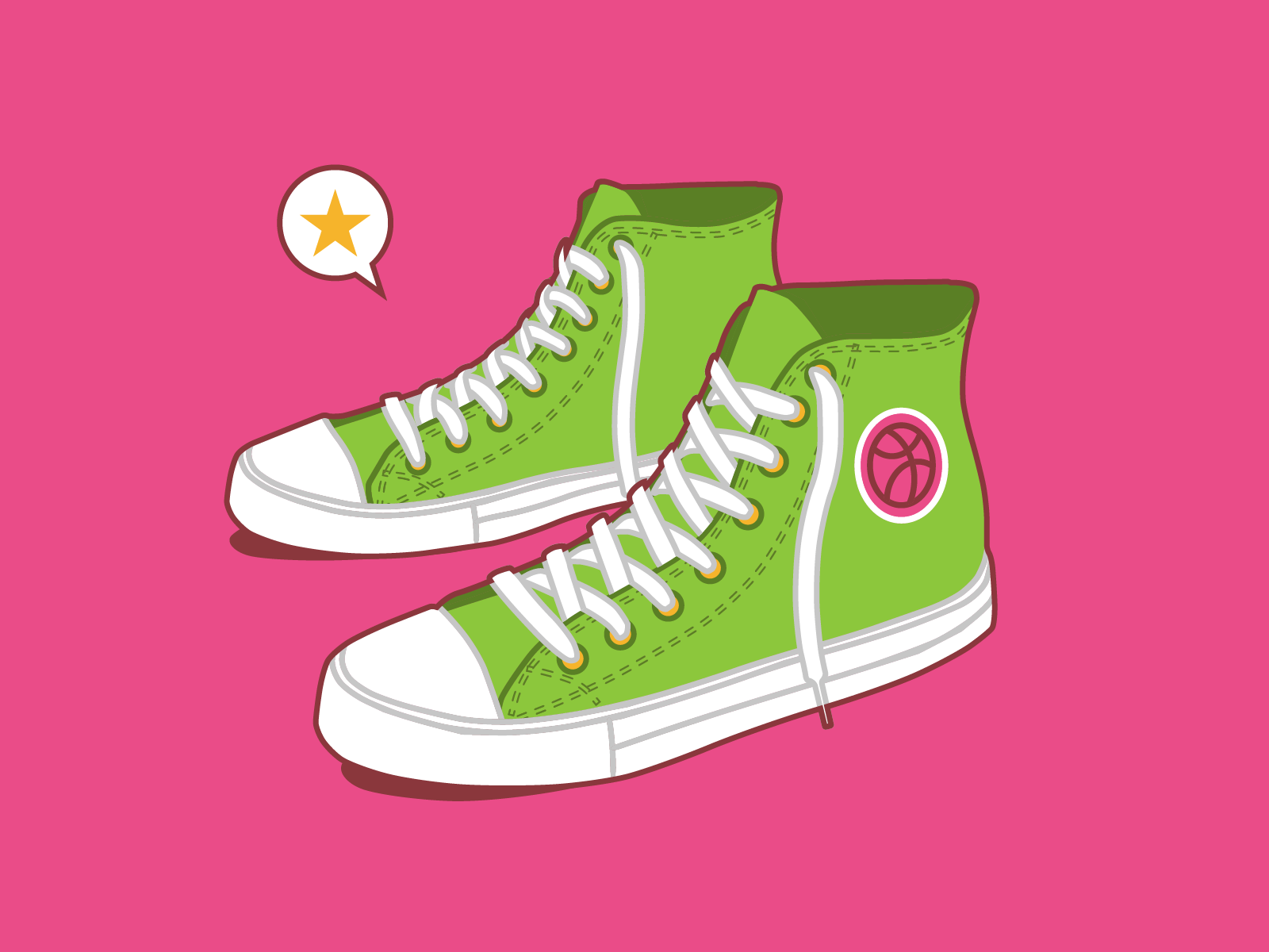 4.5k followers 4.5k 5k! announcement converse dribbble followers graphic design green illustration shoes