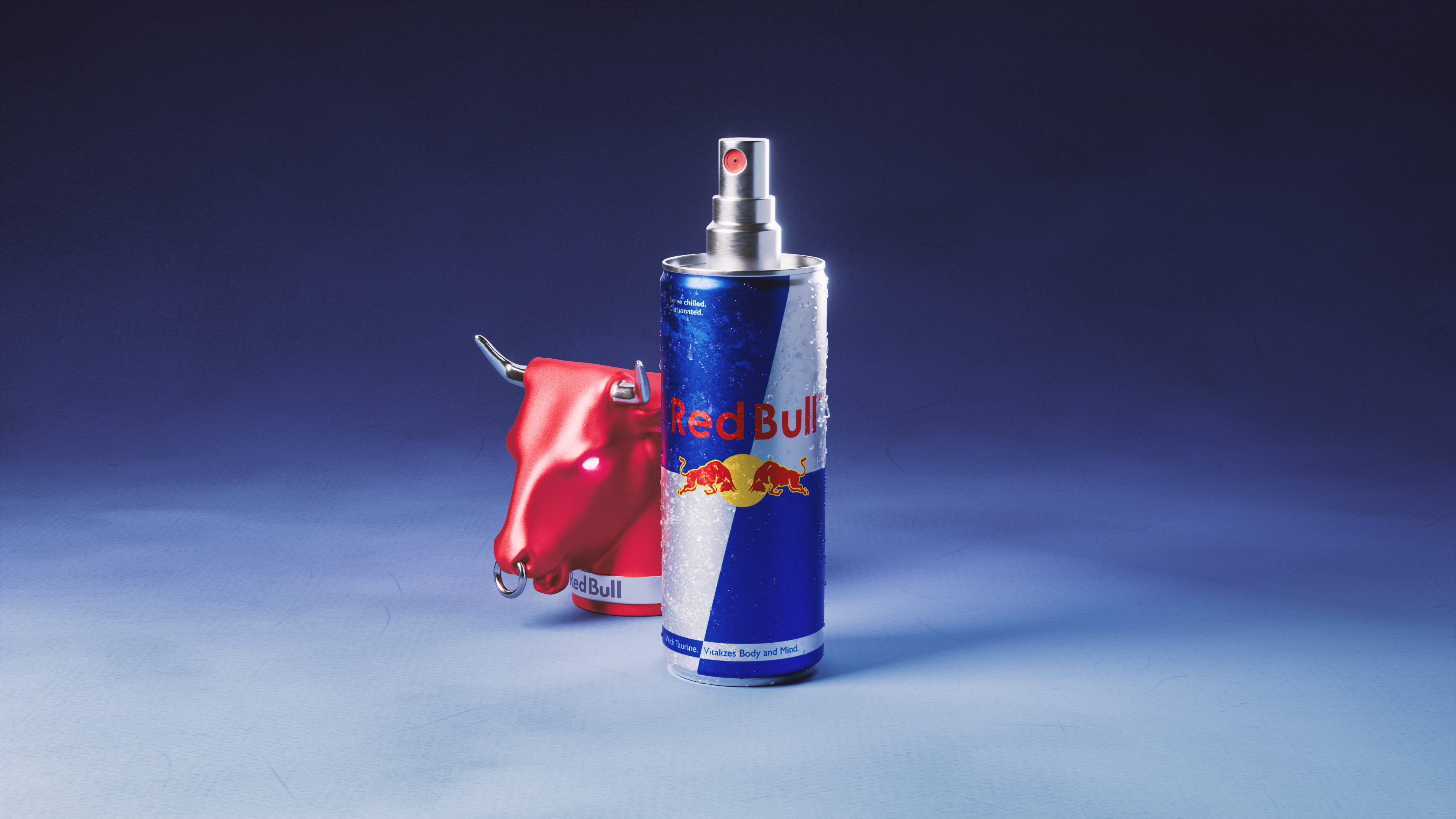 Red Bull Fragrance 3d branding cgi character design foreal illustration logo
