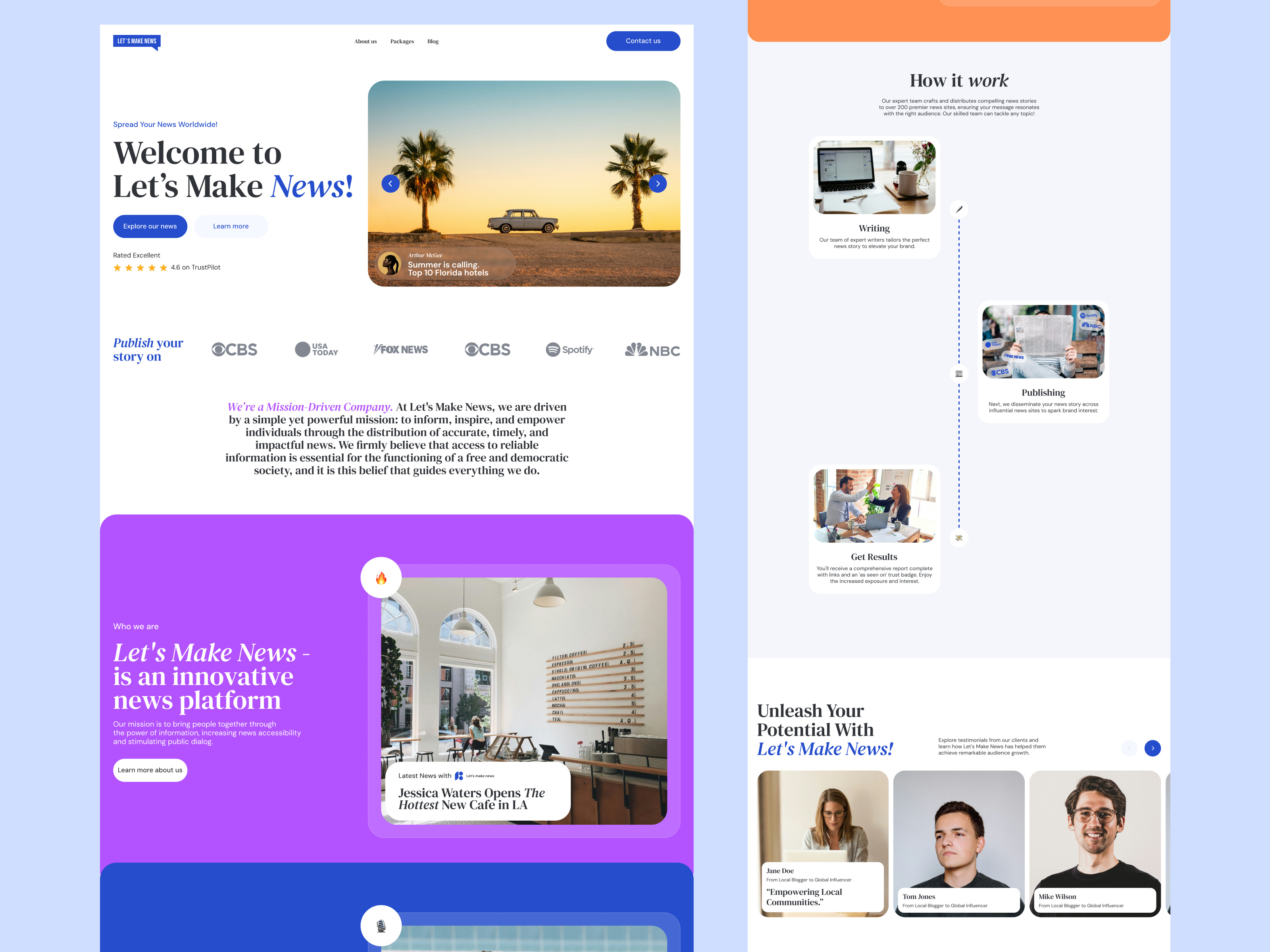 Example of Website Design + Development