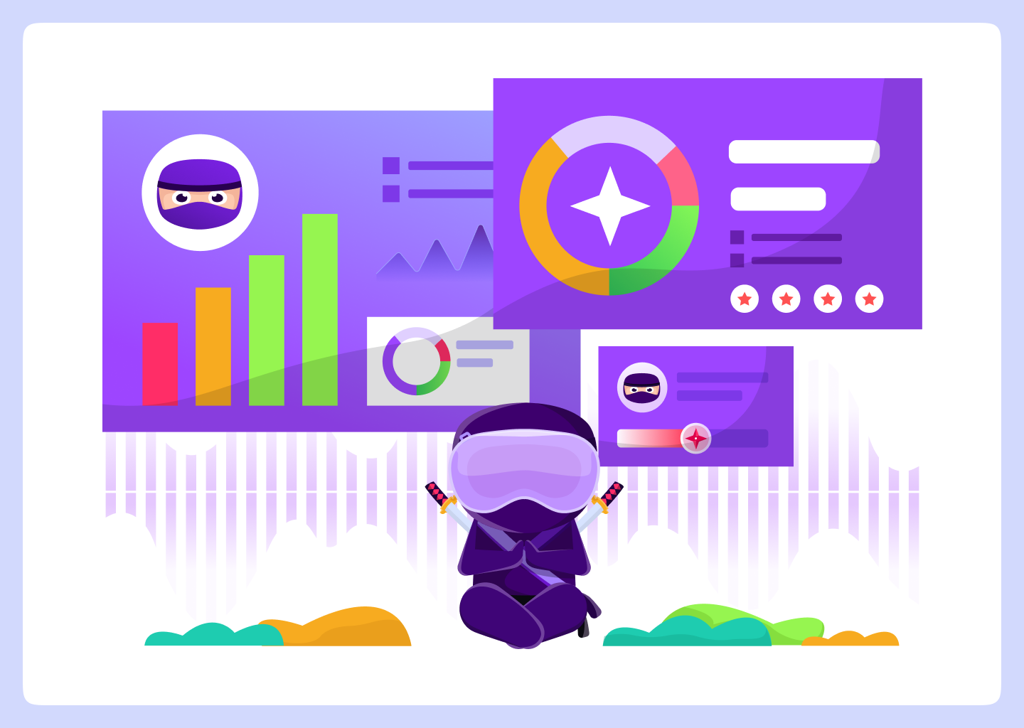 Ninzarin Mascot Illustration art branding design graphic design illustration logo man ninzarin mascot illustration plants ui vector