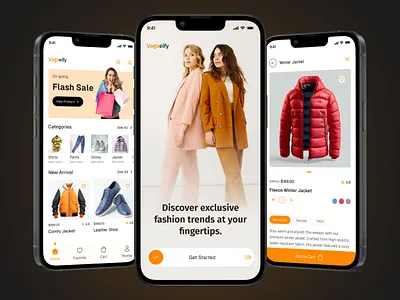 Vogueify | Ecommerce Mobile App Design android app app design clothing store ecommerce ecommerce app fashion fashion app figma figma app design ios mobile app mobile app design store app ui uiux