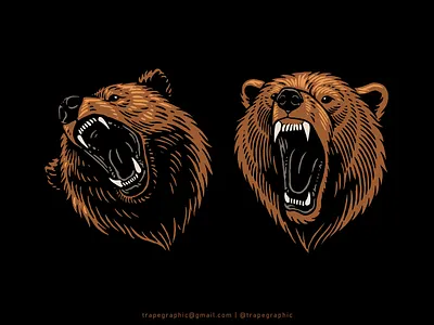 BEAR HEAD ILLUSTRATION apparel bear branding clothing design graphic design illustration logo outdoor vector