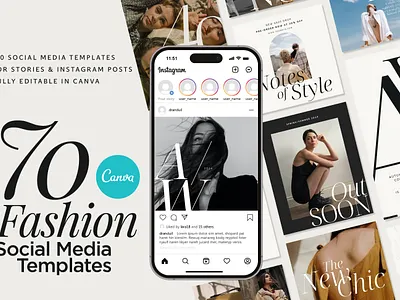 70 Fashion Social Media Templates for CANVA