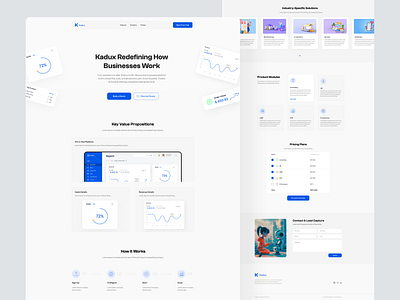 Kadux Landing Page 2025 design agency ai branding business chatgpt clean design design dribbble home page landing page minimal design software technology theme trendy design ui uiux web design website