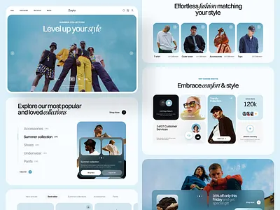 Zaylo - Fashion E-Commerce landing page branding design e commerce fashion landing page model overlapping ui ux website