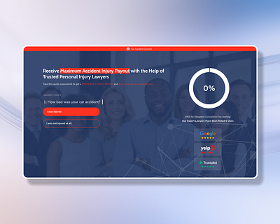 Project Accident Counsel - Questionnaire dashboard dashboard design figma figma design form form design homepage homepage design input form landing page onboarding questionnaire ui ui design ui ux uiux ux web form website wireframe