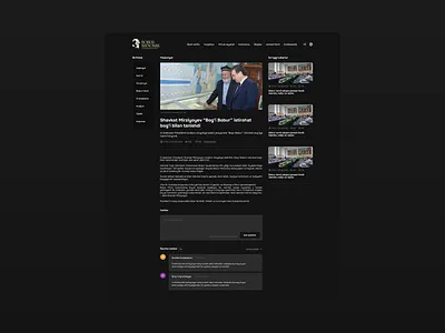 News article page design (“Boburshunoslik”) babur baburid branding dark design graphic design historical islamic logo minimal news pinterest typography ui ux vector web webdesign website