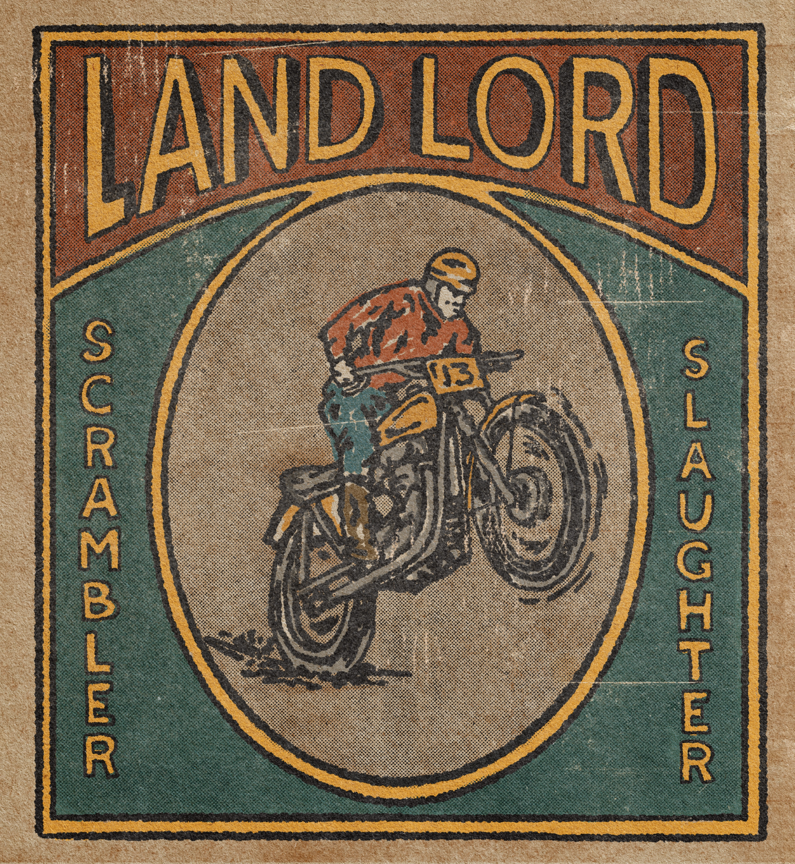 TRUE LAND LORD ! badge branding illustration merchandise motorcycle race scrambler trail vintage illustration vintage race vintage scrambler