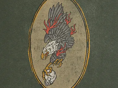 VINTAGE EAGLE LOGO'S badge eagle eagle logo graphic design handdrawn poster skull texture vingate logo vintage illustration vintage macot