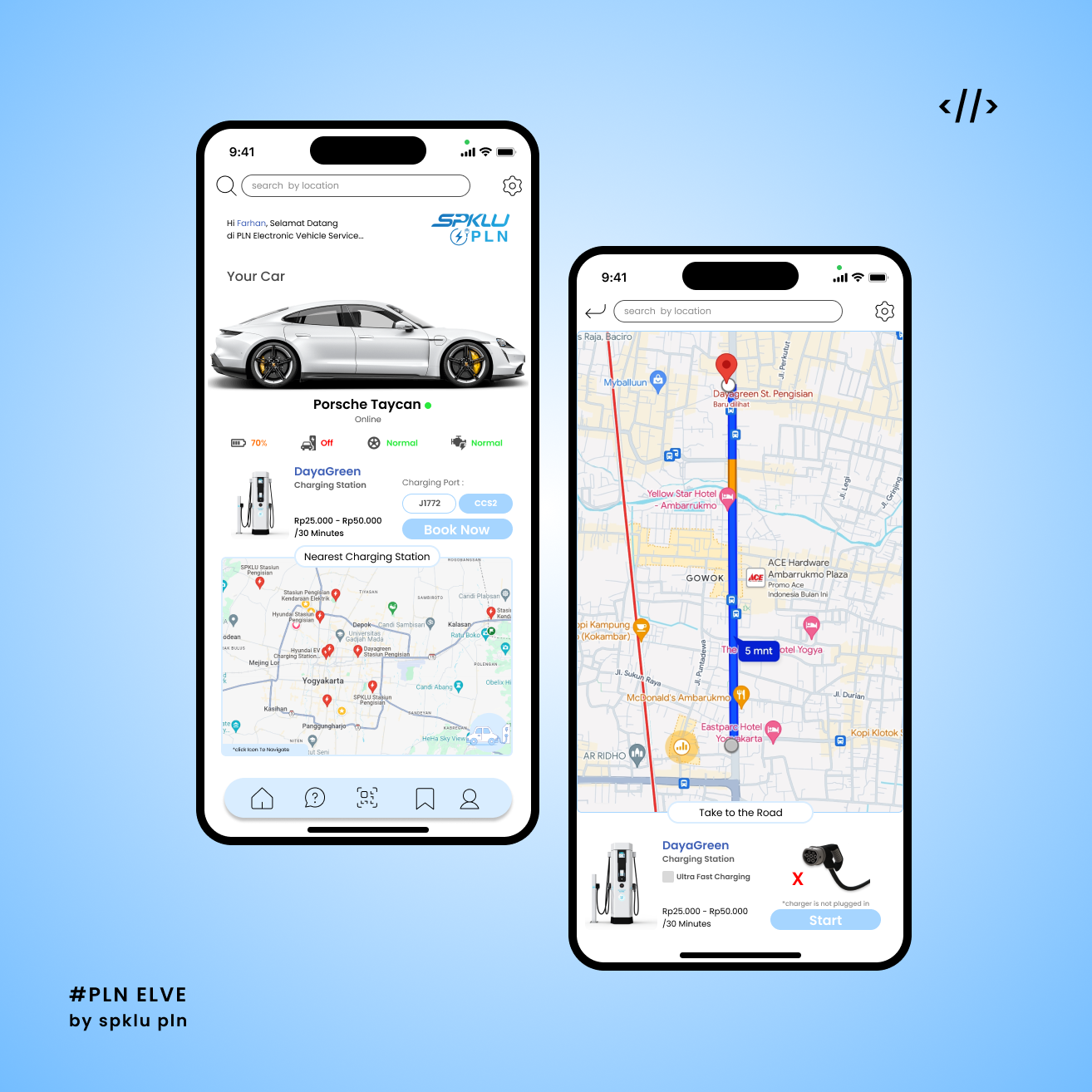 PLN ELVE branding electric ev graphic design ui