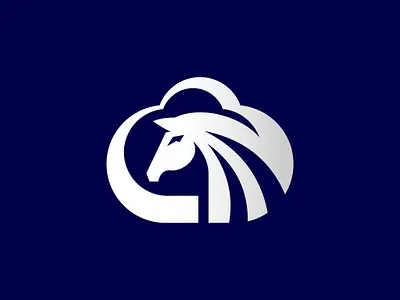 Horse Cloud Logo. branding cloud cloud logo crowelovbranding graphic design horse cloud logo horse logo logo logo concept sky logo