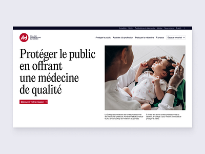 Collège des Médecins du Québec case study web design website