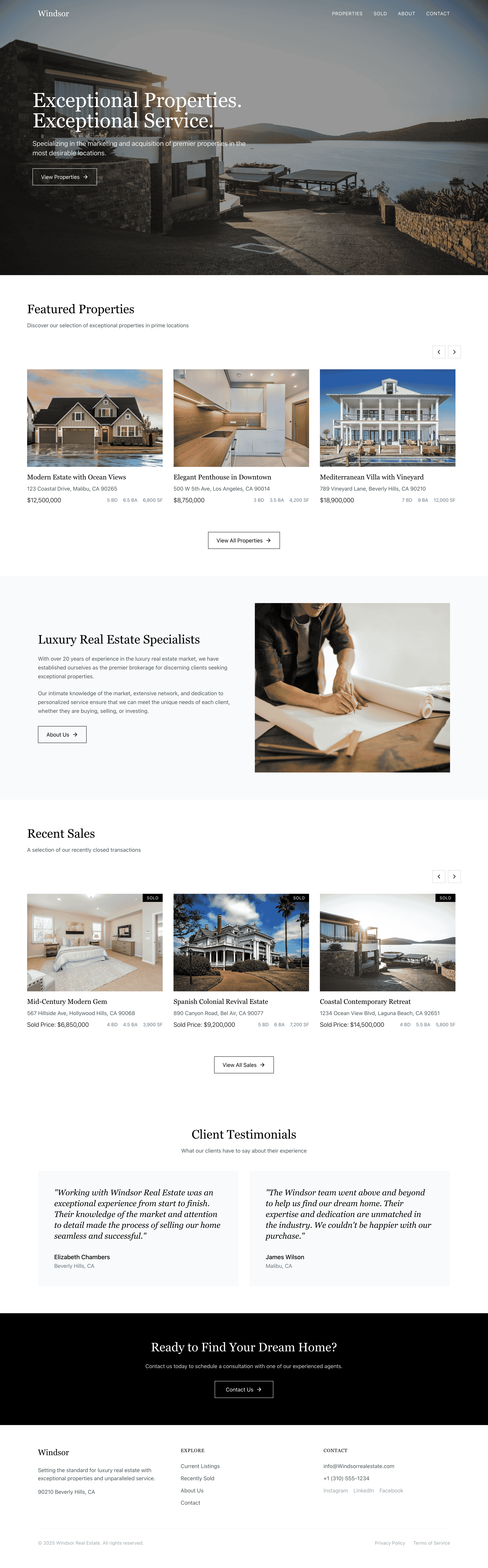 Luxury Real Estate Site ui ux web design web development website