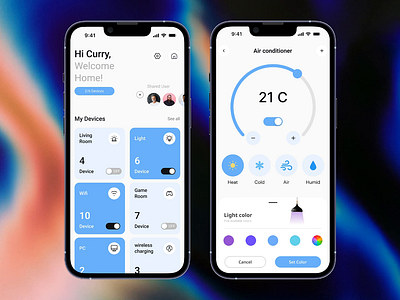 Smart Home Mobile App app home minimal smarthome ui