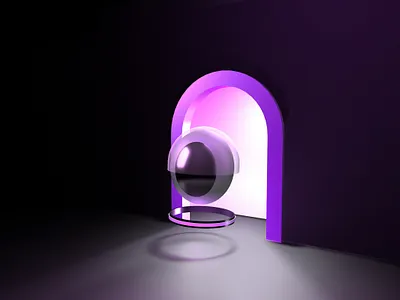 🚪Portal of Possibilities – Futuristic 3D Animation 3d design floating object futuristic portal neon glow spline 3d
