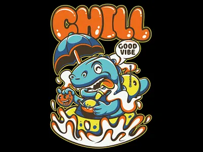 CHILL - #artforsale art artwork cartoon clothing design digital art digital illustration illustration merch