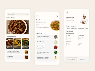 Recipe Finder Mobile UI App mobile ui recipe finder recipe mobile app ui ux