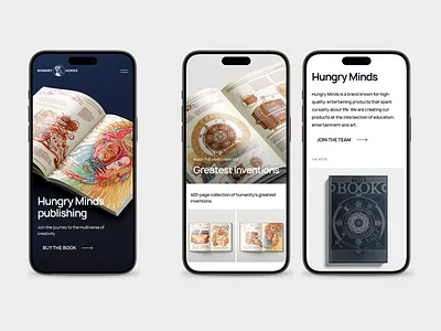 UX/UI design & development for publishing agency Hungry Minds agency book creative design graphic design hero hungry hungry minds landing landing page minds mobile page publishing site the book ui ux web website