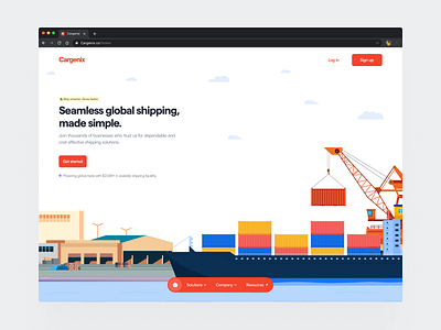 Shipping Hero Section branding cargo design hero section illustration shipping ui ux
