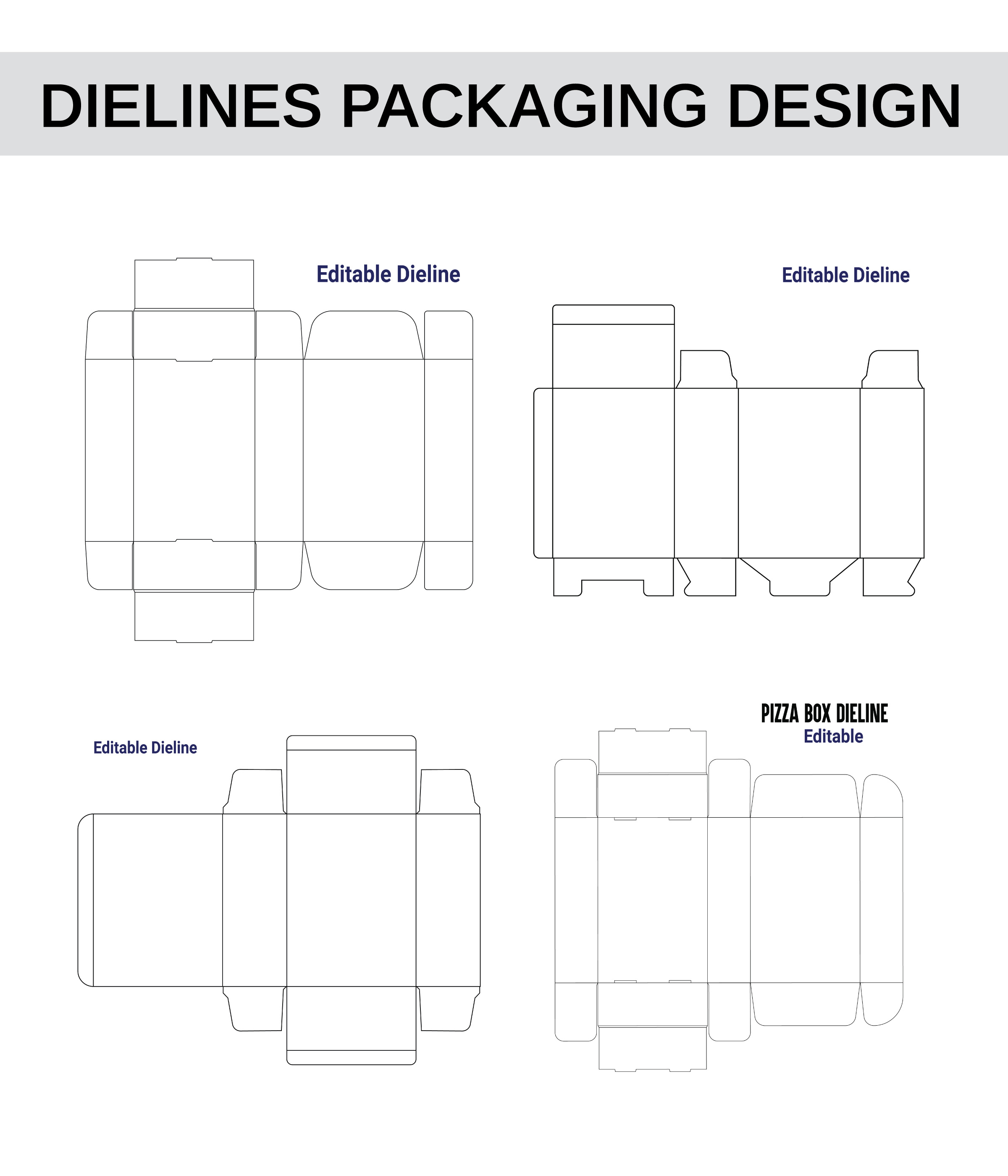 Dieline design for food boxes, dieline template, and box design