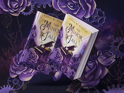 The Minor Fall - book cover design and illustration adobe illustrator cc book book cover book cover design bookcover bookdesign design fantasy graphic design illustration print printdesign procreate romantasy rose scifi vector