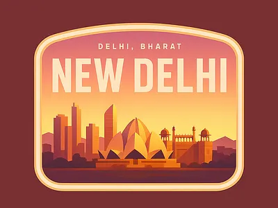Delhi Skyline graphic design illustration logo vector