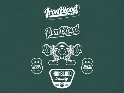 IRON BLOOD BRAND IDENTITY DESIGN PACKAGE #2 art brand identity branding design fitness fitness apparel graphic design illustration logo mascot typography ui ux vector