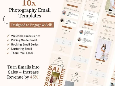 Light Peach Flodesk Photography Email Templates email marketing email template flodesk newsletter photography photography email